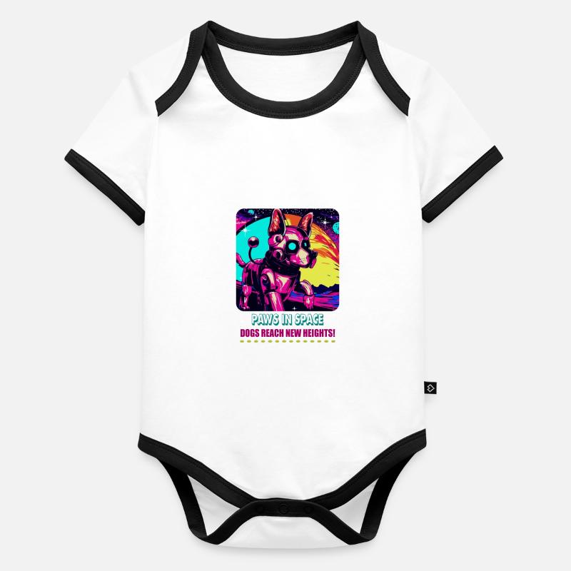 RoboVolt Style: Robot Dog Organic Baby Contrasting Bodysuit