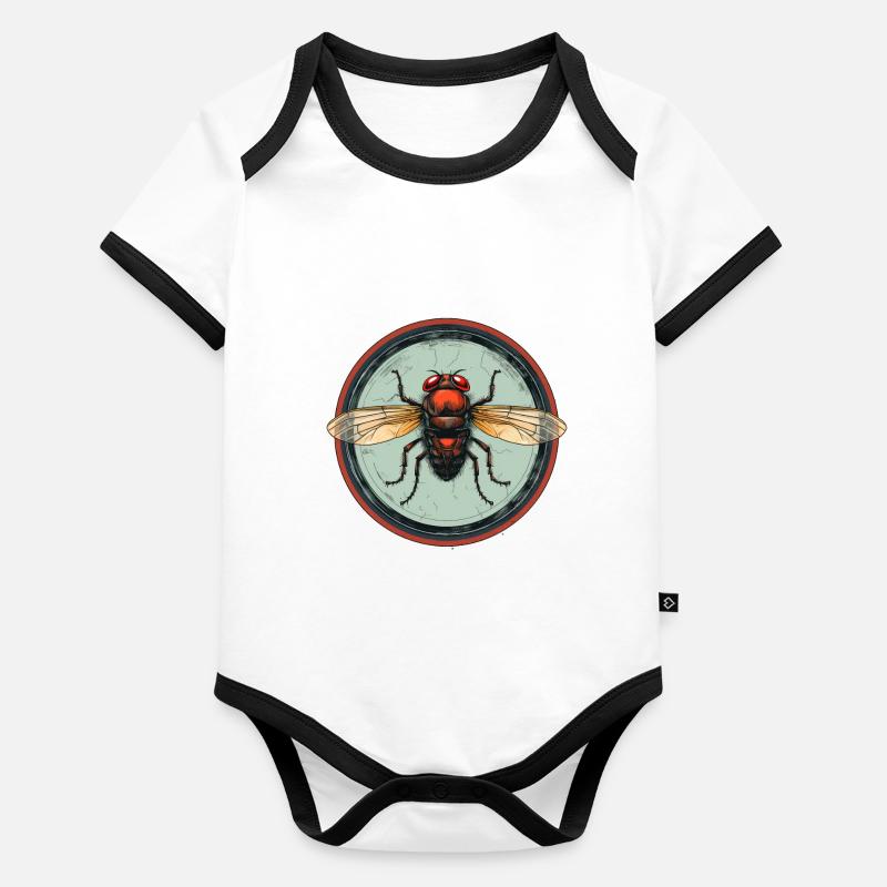 Mouche Body Bébé bio contrasté manches courtes