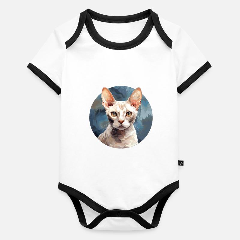 Devon Rex Chat Body Bébé bio contrasté manches courtes