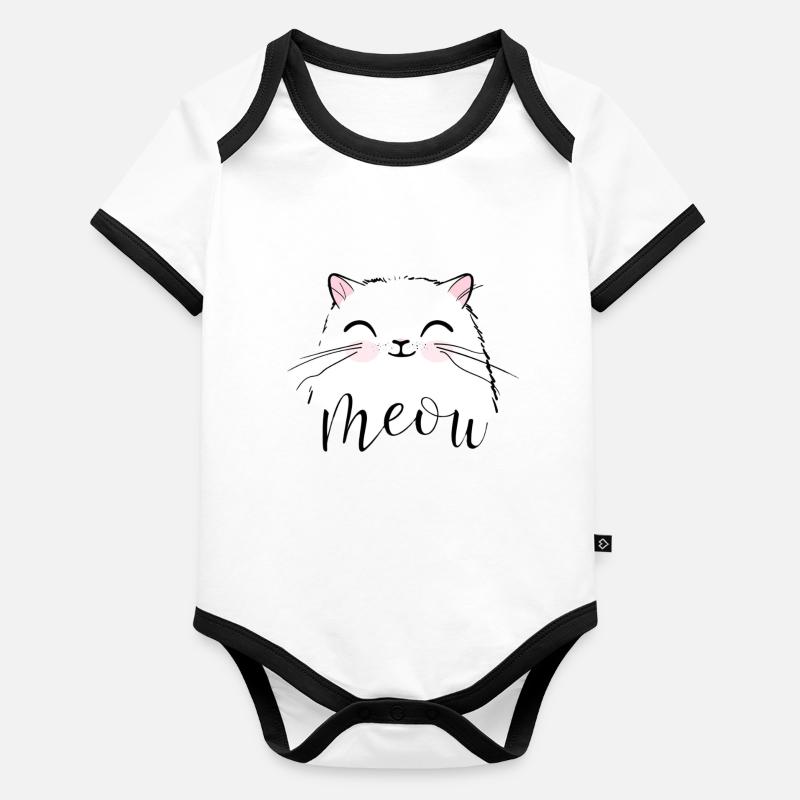 Meow Baby Bio-Kurzarm-Kontrastbody