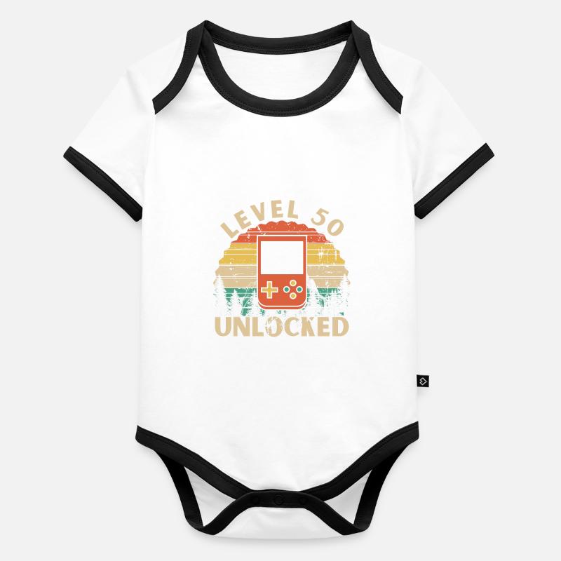 Level 50 Unlocked Body Bébé bio contrasté manches courtes