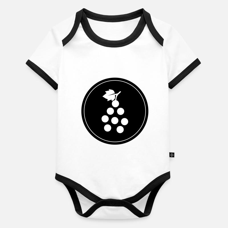 Symbole des raisins Body Bébé bio contrasté manches courtes