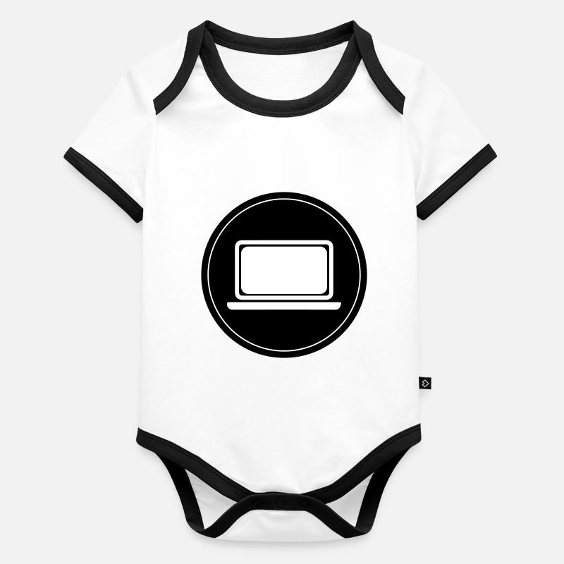 Laptop Pc Office Organic Baby Contrasting Bodysuit