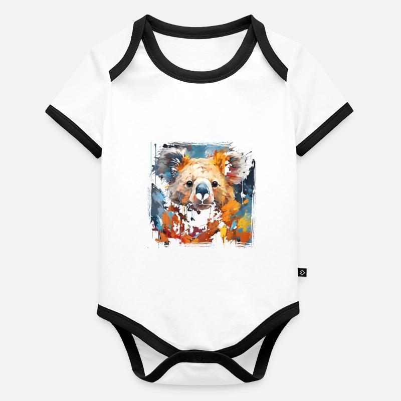 Graffiti Koala Baby Bio-Kurzarm-Kontrastbody