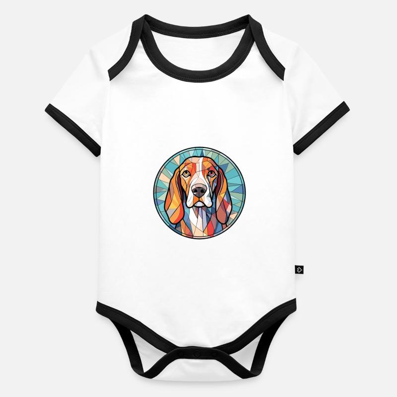 Treeing Walker Coonhound race chien aquarelle Body Bébé bio contrasté manches courtes