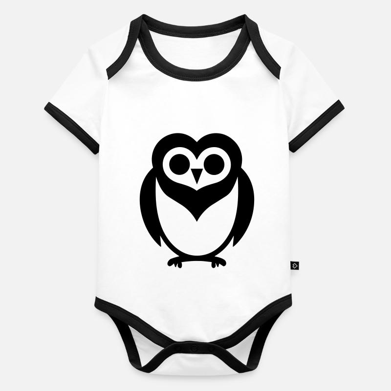 Petite chouette Body Bébé bio contrasté manches courtes