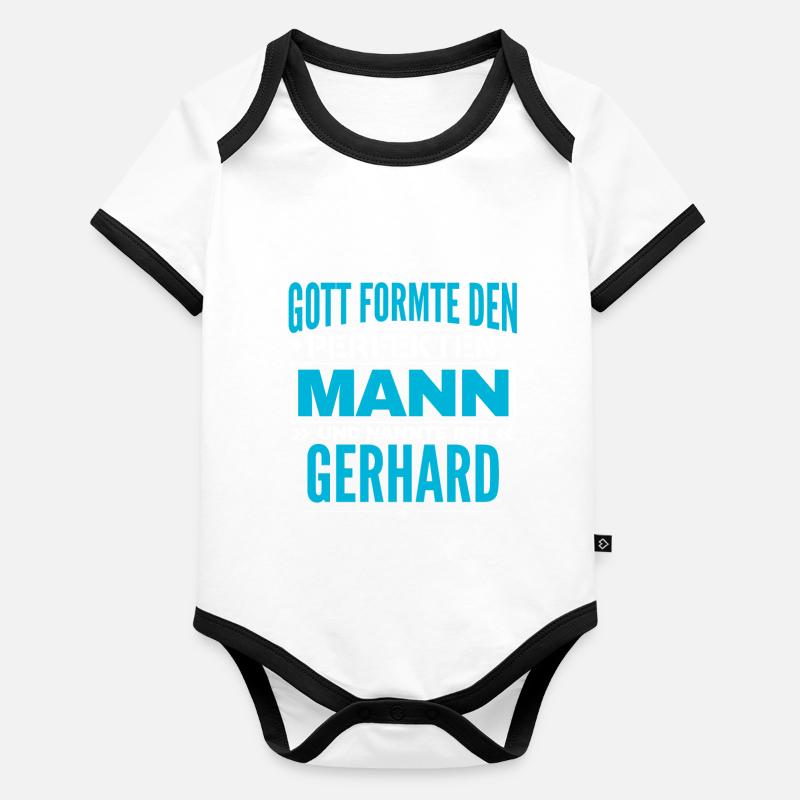 Gerhard Name Design Baby Bio-Kurzarm-Kontrastbody