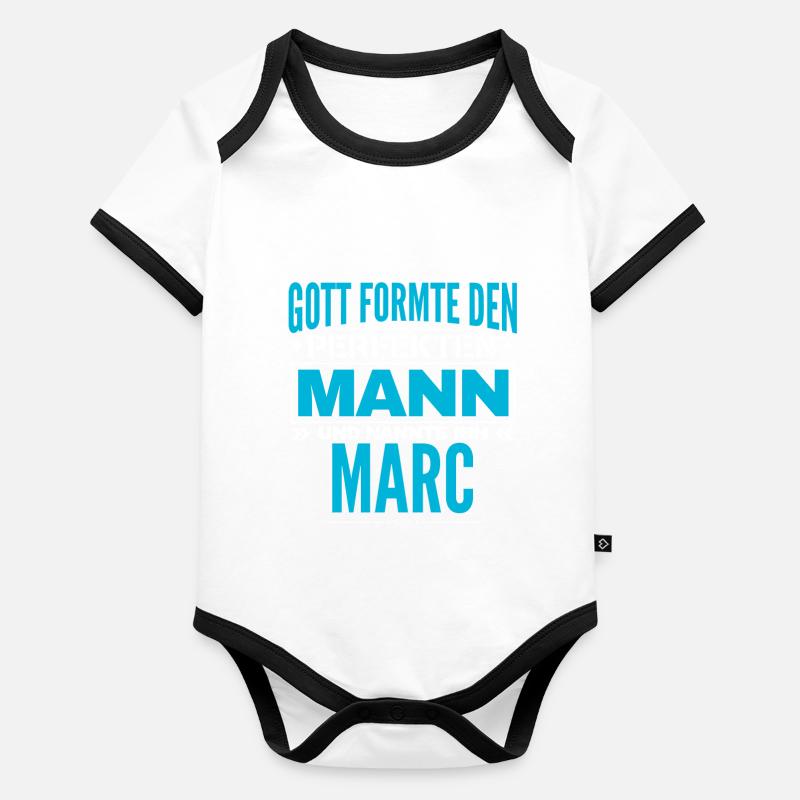 Marc Name Design Baby Bio-Kurzarm-Kontrastbody