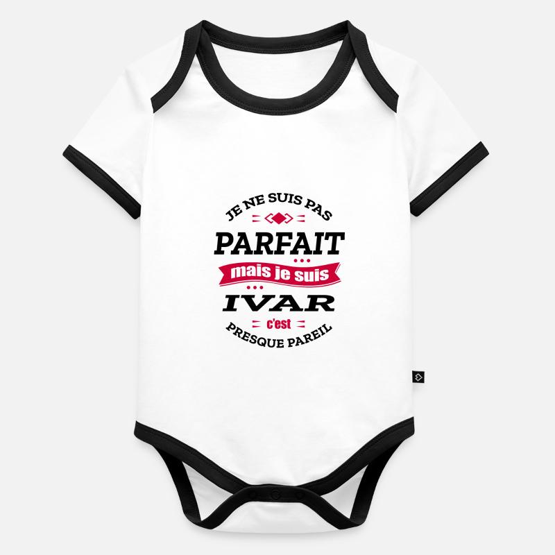 IVAR PARFAIT - PRENOM IVAR Body Bébé bio contrasté manches courtes