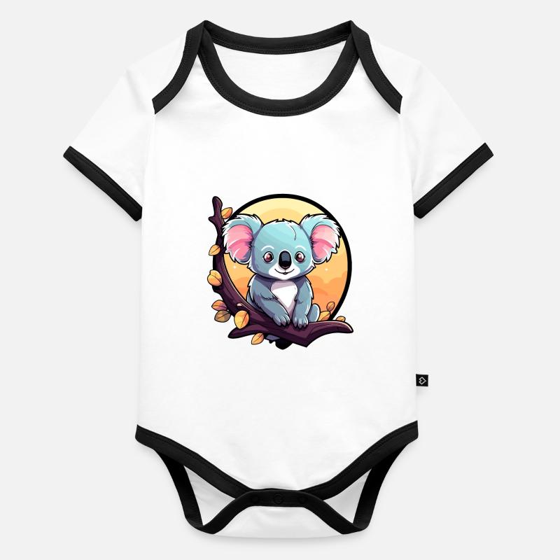 Koala Drawing Organic Baby Contrasting Bodysuit