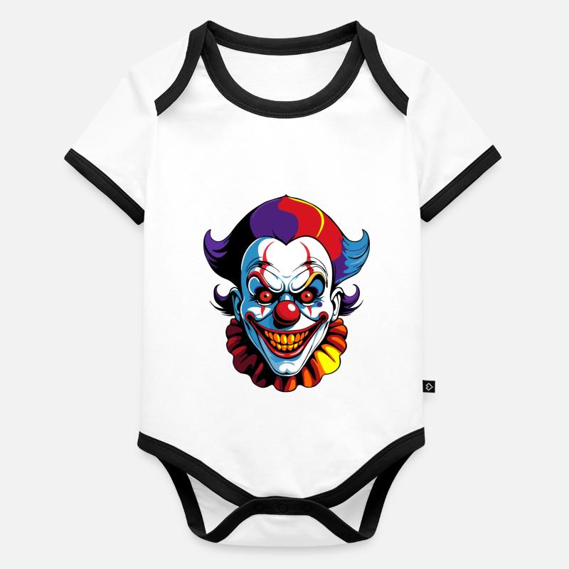 Le clown Body Bébé bio contrasté manches courtes