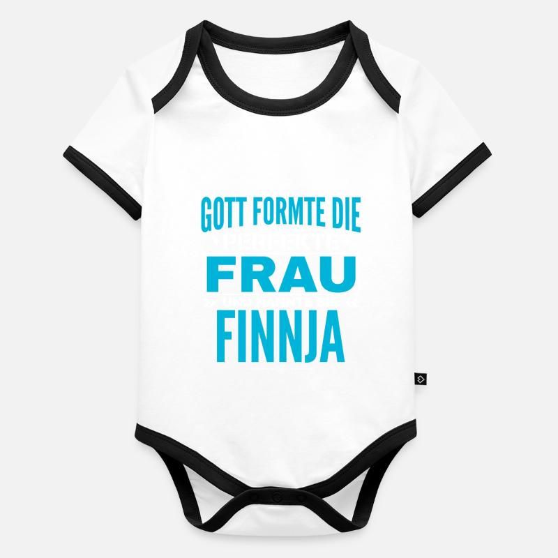 Finnja Name Design Baby Bio-Kurzarm-Kontrastbody