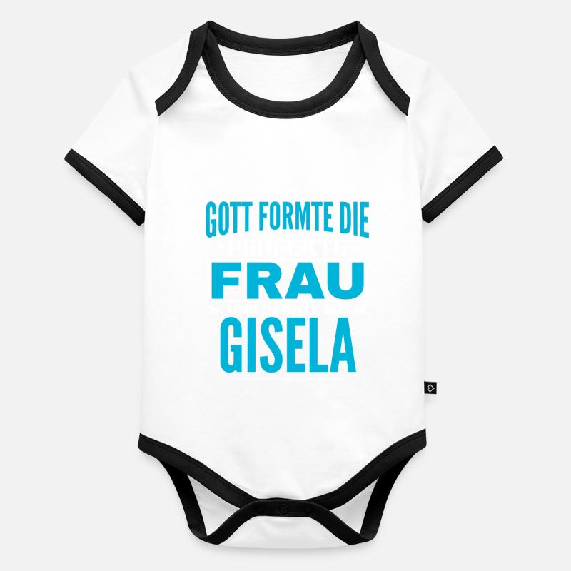 Conception du nom Gisela Body Bébé bio contrasté manches courtes