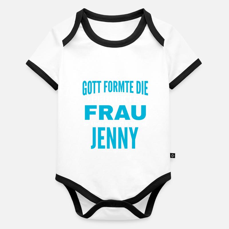 Conception du nom Jenny Body Bébé bio contrasté manches courtes