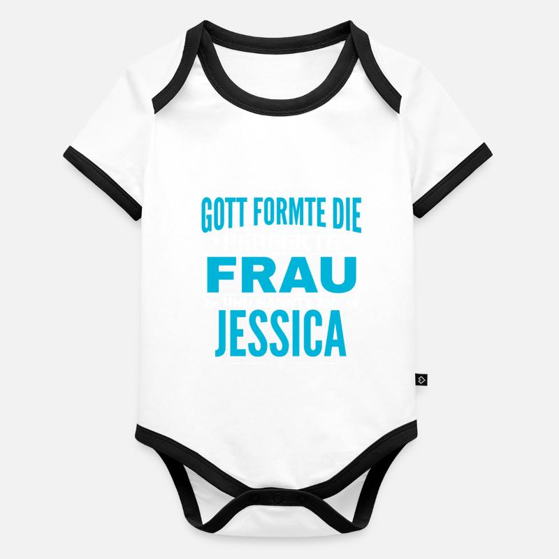Conception du nom Jessica Body Bébé bio contrasté manches courtes