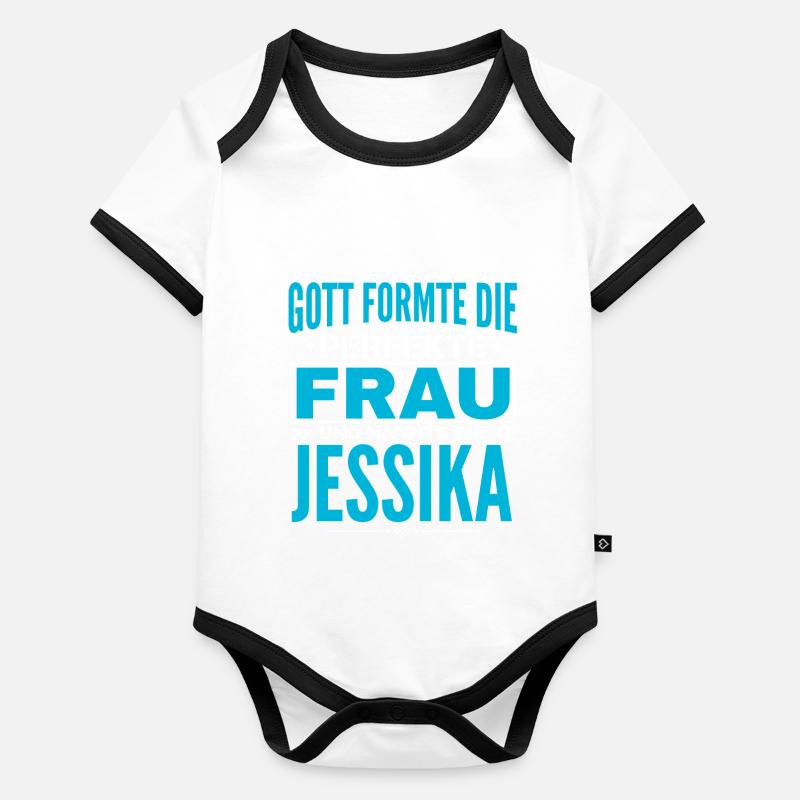 Conception du nom Jessika Body Bébé bio contrasté manches courtes