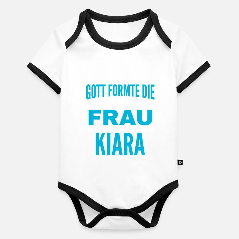 Kiara Name Design Baby Bio-Kurzarm-Kontrastbody