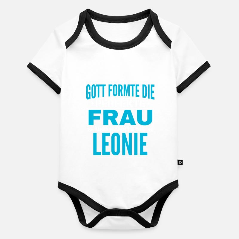Leonie Name Design Baby Bio-Kurzarm-Kontrastbody