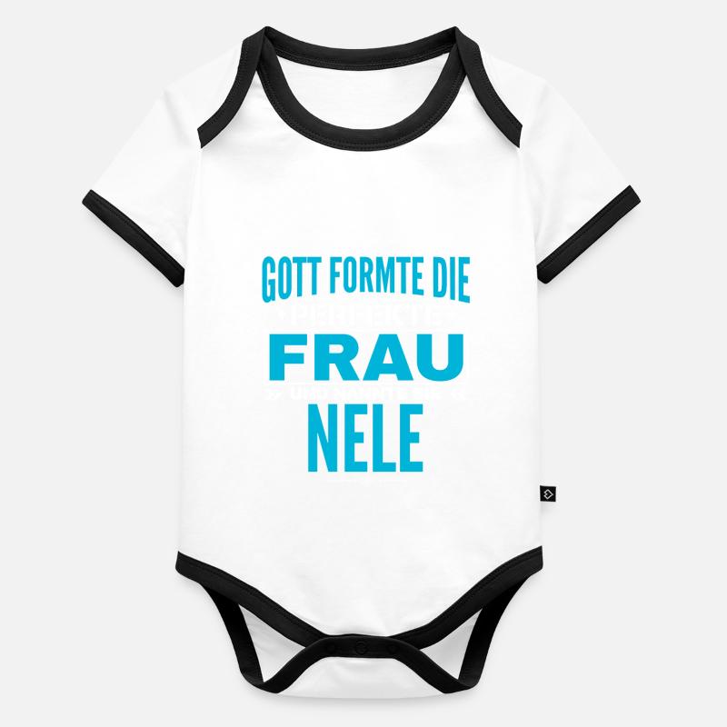 Nele Name Design Organic Baby Contrasting Bodysuit