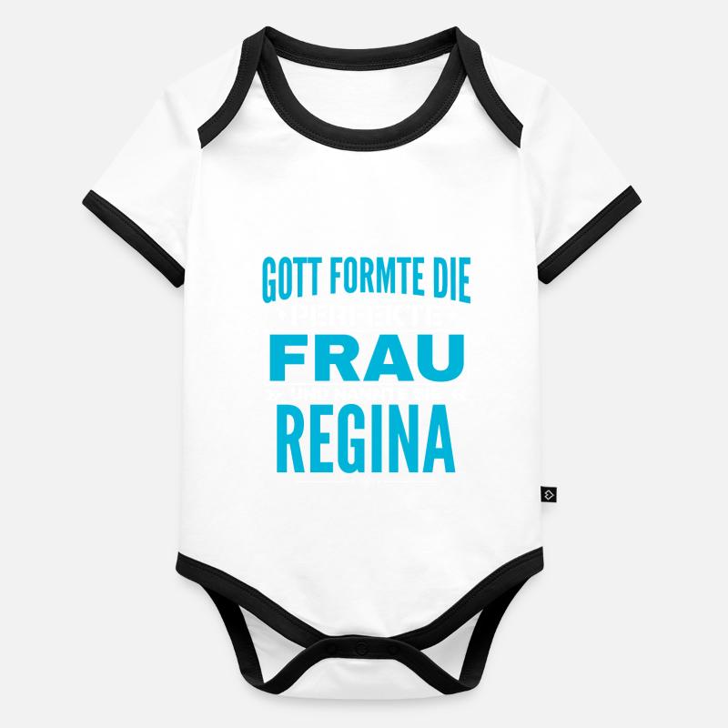 Regina Name Design Baby Bio-Kurzarm-Kontrastbody