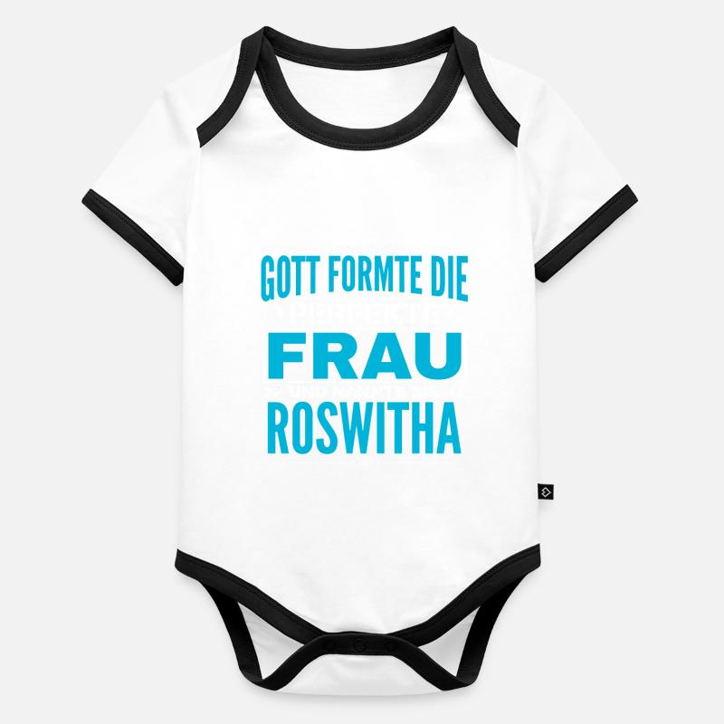 Conception du nom Roswitha Body Bébé bio contrasté manches courtes