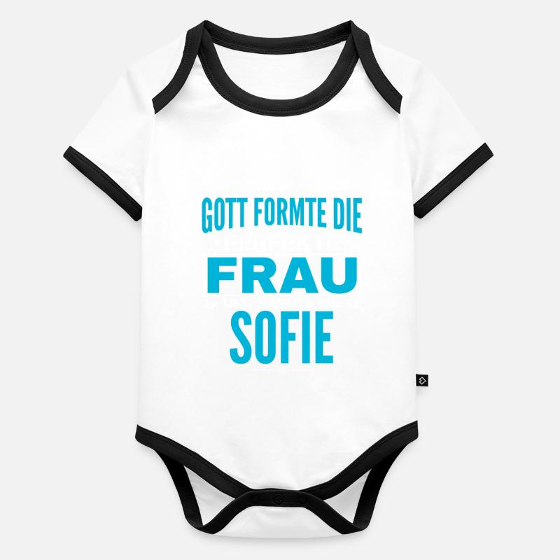 Sofie Name Design Baby Bio-Kurzarm-Kontrastbody