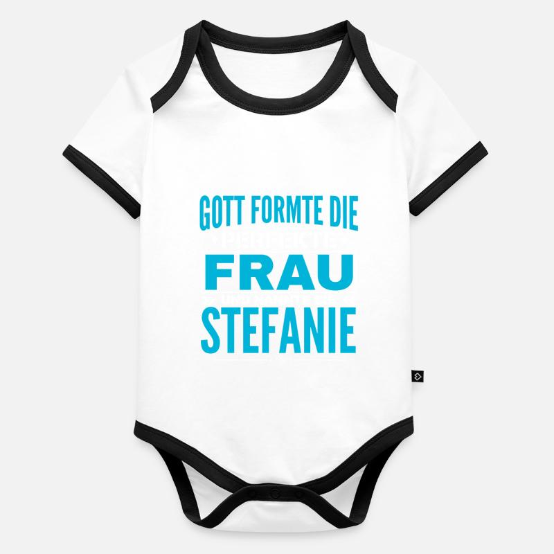 Conception de nom Stefanie Body Bébé bio contrasté manches courtes