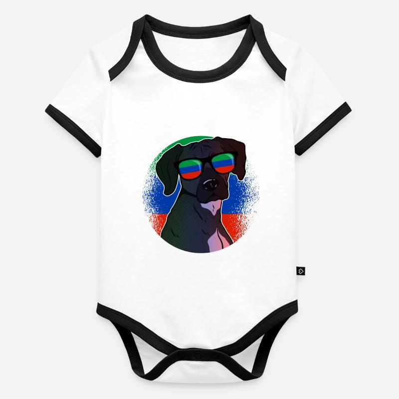 Dagestan Baby Bio-Kurzarm-Kontrastbody
