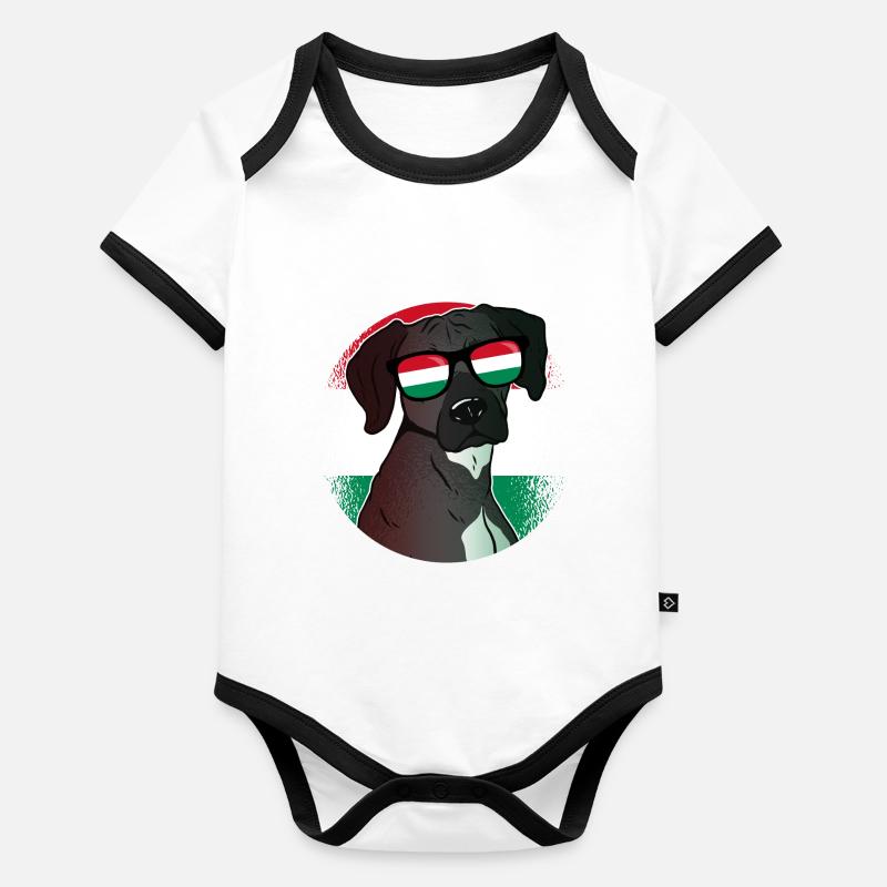 Ungarn Baby Bio-Kurzarm-Kontrastbody