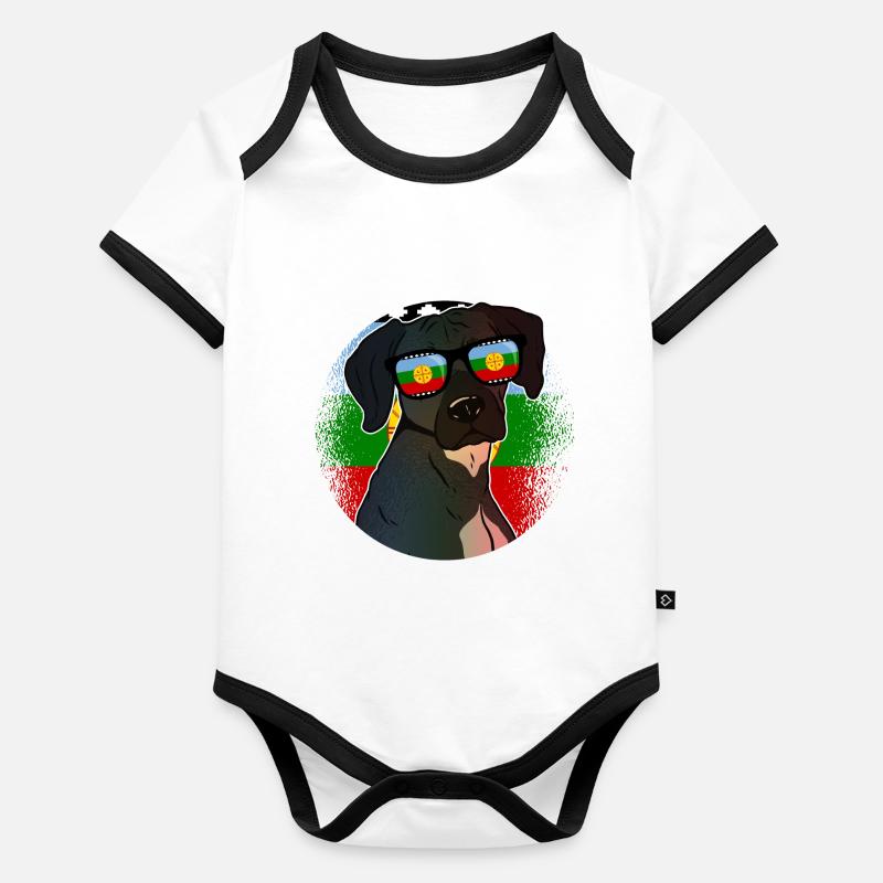 Mapuche Body Bébé bio contrasté manches courtes