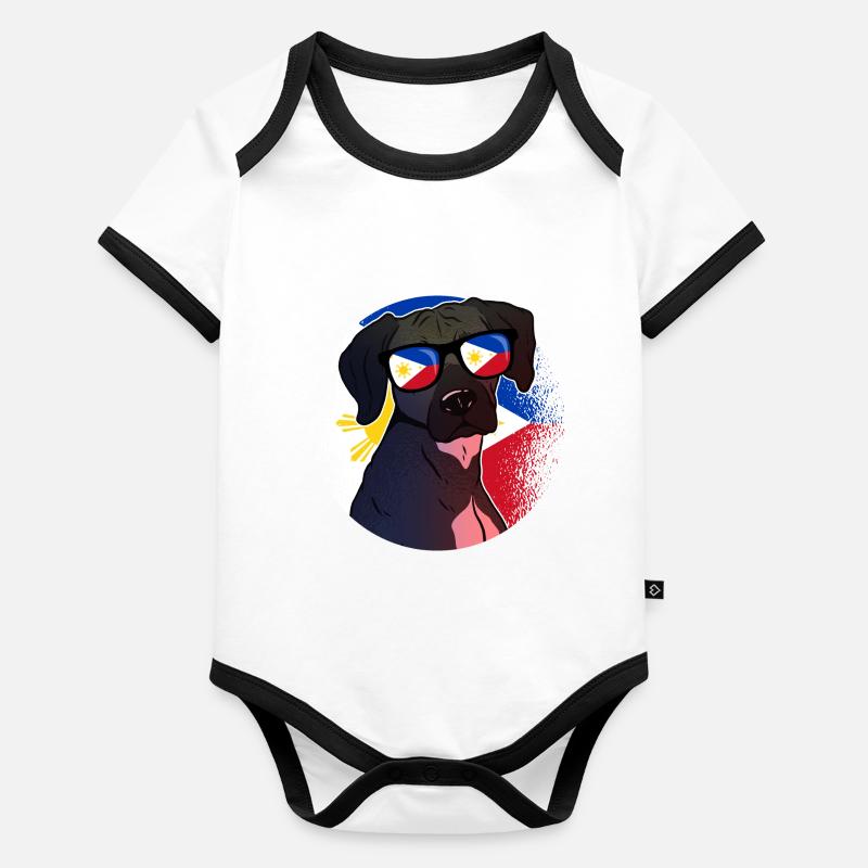 Philippinen Baby Bio-Kurzarm-Kontrastbody