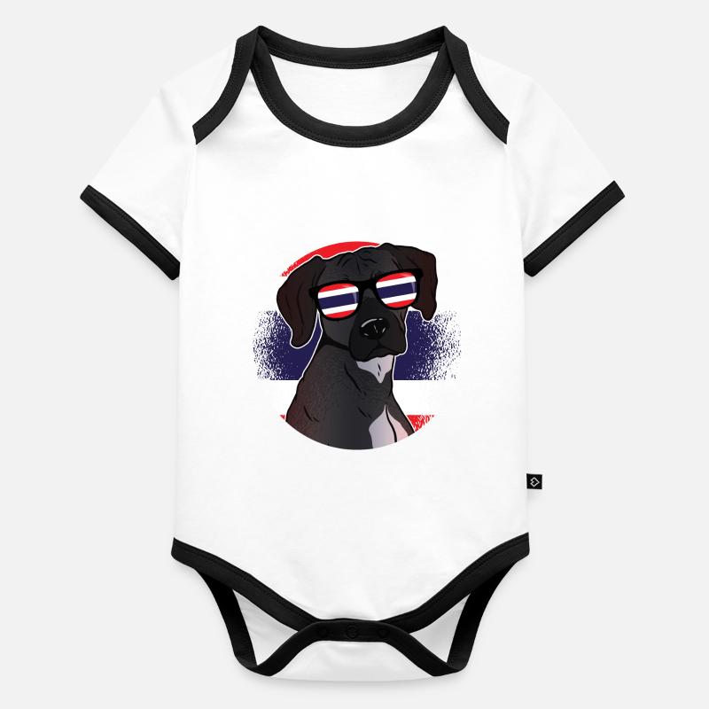 Thaïlande Body Bébé bio contrasté manches courtes