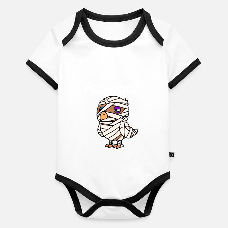 Porte-malheur Body Bébé bio contrasté manches courtes