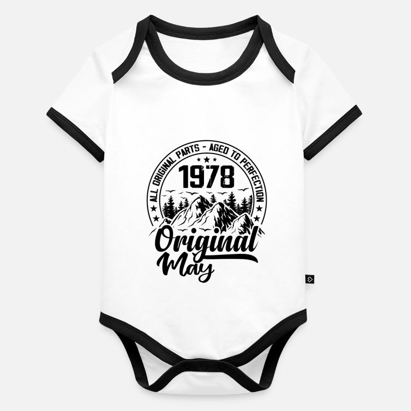 1978 May Original: 46 Years Anniversary Gift Organic Baby Contrasting Bodysuit