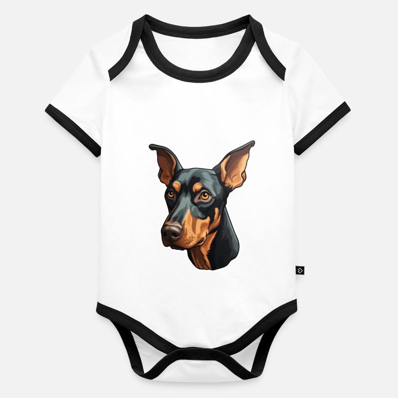 Dobermann Pinscher Baby Bio-Kurzarm-Kontrastbody