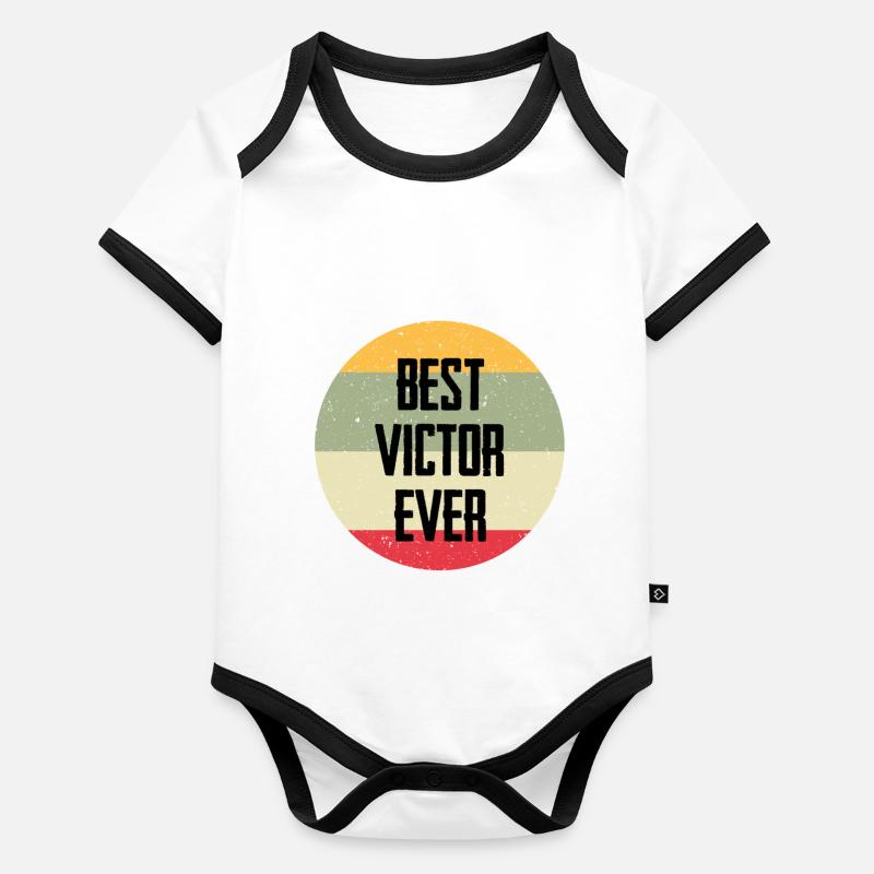 Best Victor Ever Baby Bio-Kurzarm-Kontrastbody