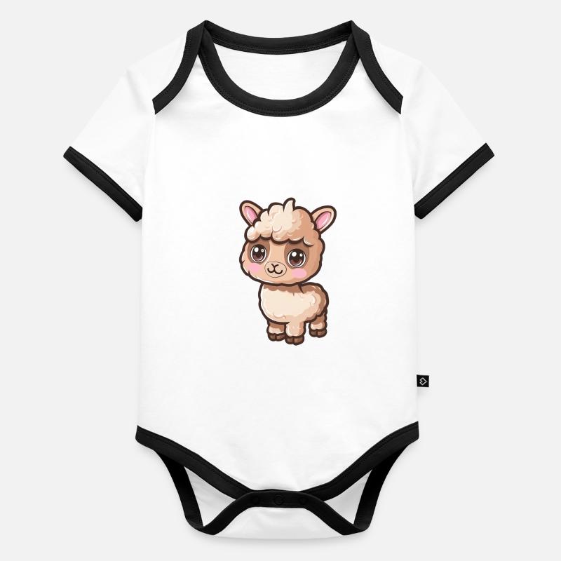 Motif d’alpaga mignon pour vous Body Bébé bio contrasté manches courtes