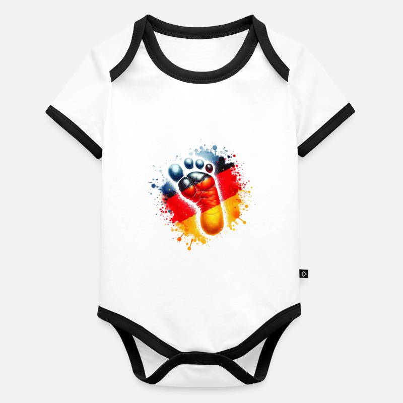 Empreinte de bébé Body Bébé bio contrasté manches courtes