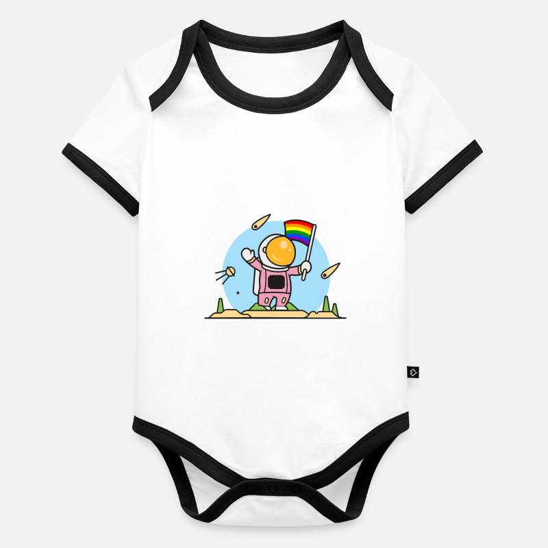 Schwuler Astronaut Baby Bio-Kurzarm-Kontrastbody