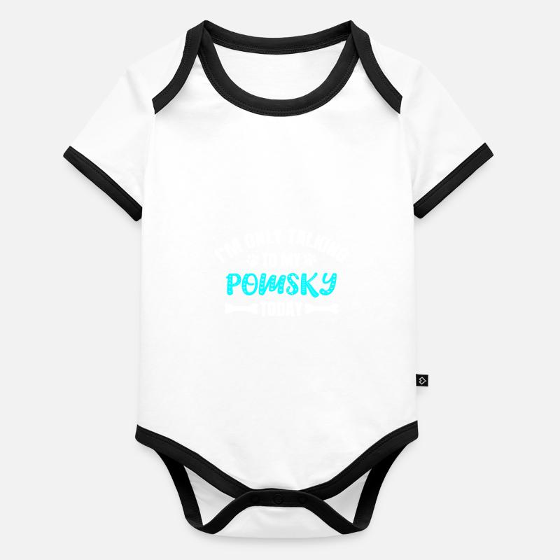 Pomsky Body Bébé bio contrasté manches courtes