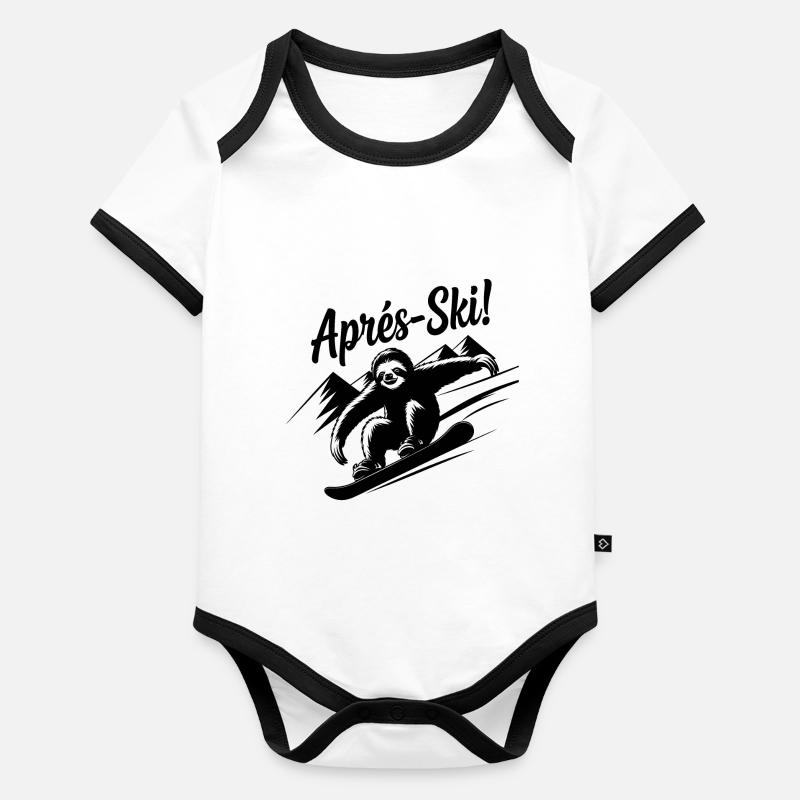 Sloth Sloth Snowboard Après-Ski Body Bébé bio contrasté manches courtes