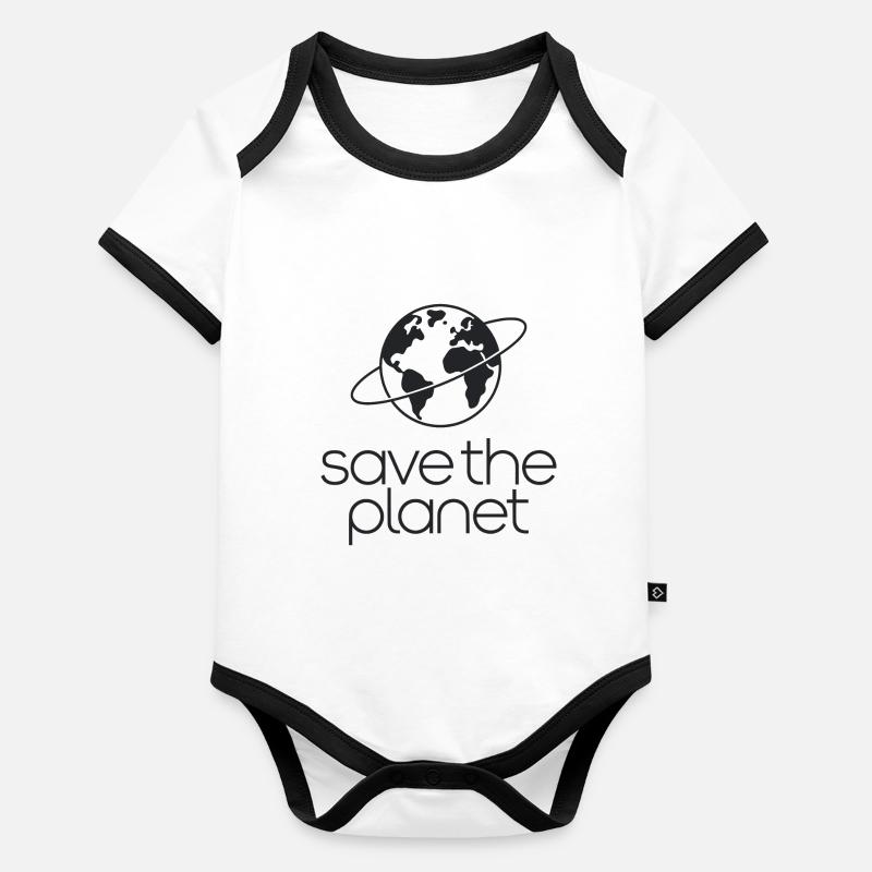 Militants écologistes de Save the Planet Earth Body Bébé bio contrasté manches courtes