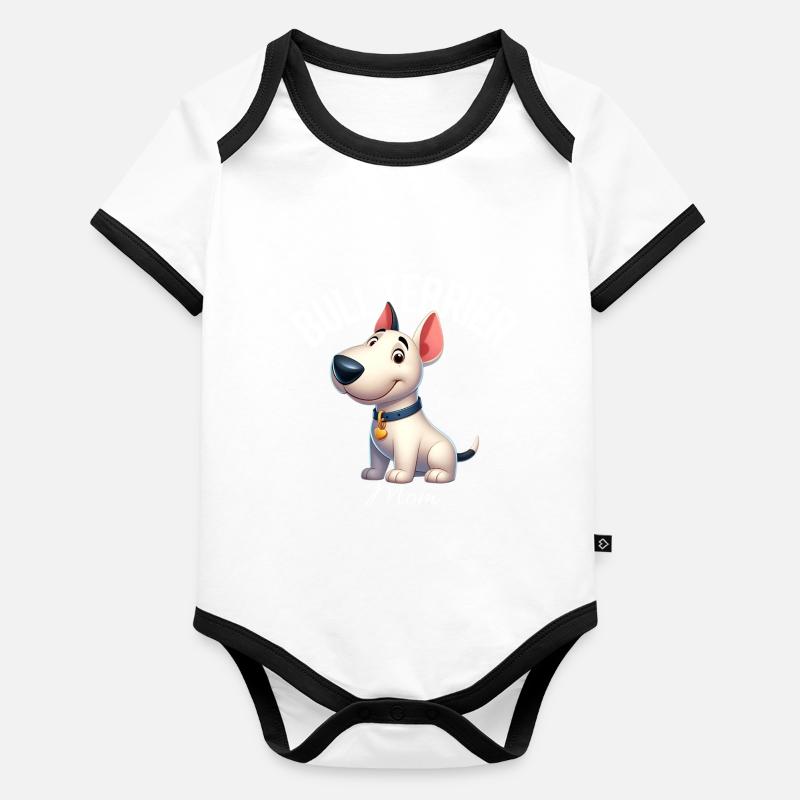 Bullterrier Mama 3 Baby Bio-Kurzarm-Kontrastbody