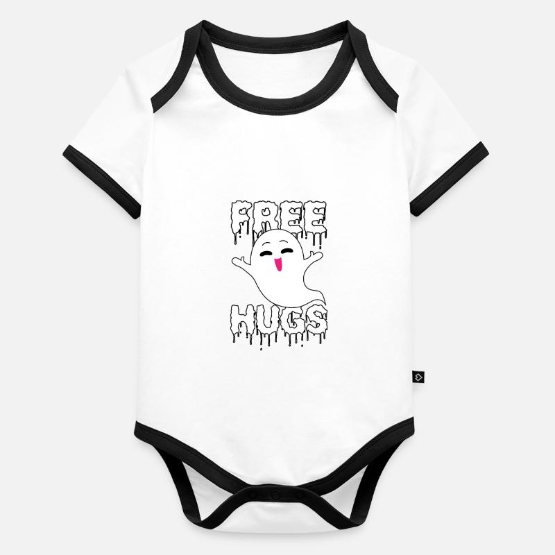 Süßes Gespenst Lustiger Spruch Halloween Comic Baby Bio-Kurzarm-Kontrastbody