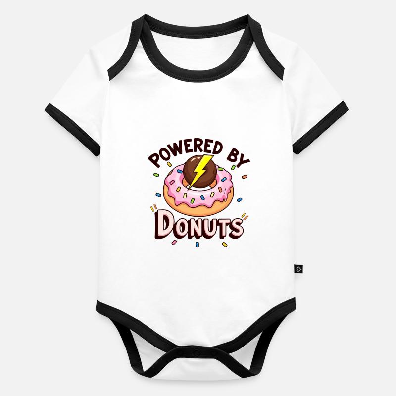 Propulsé par des beignets Body Bébé bio contrasté manches courtes
