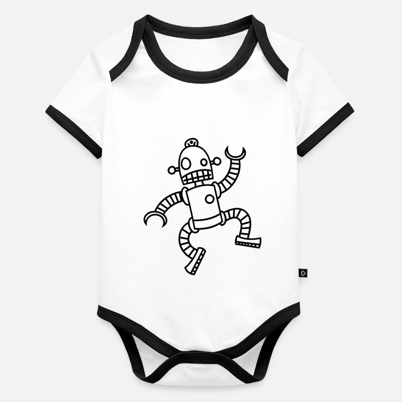 Roboter Baby Bio-Kurzarm-Kontrastbody