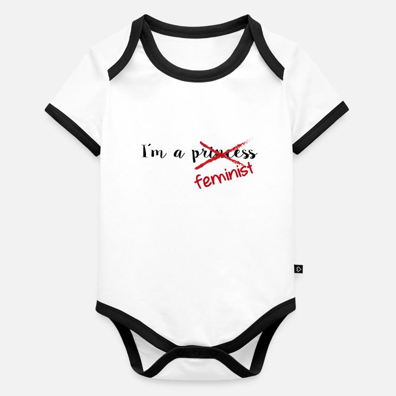 Féministe Body Bébé bio contrasté manches courtes