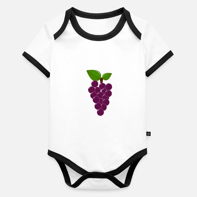 raisin Body Bébé bio contrasté manches courtes