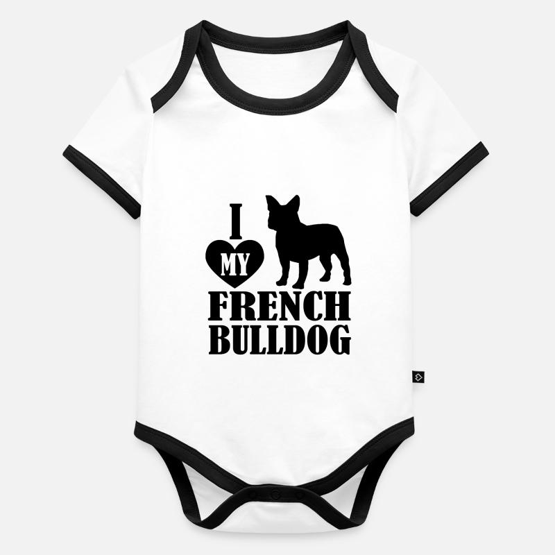 bouledogue Body Bébé bio contrasté manches courtes