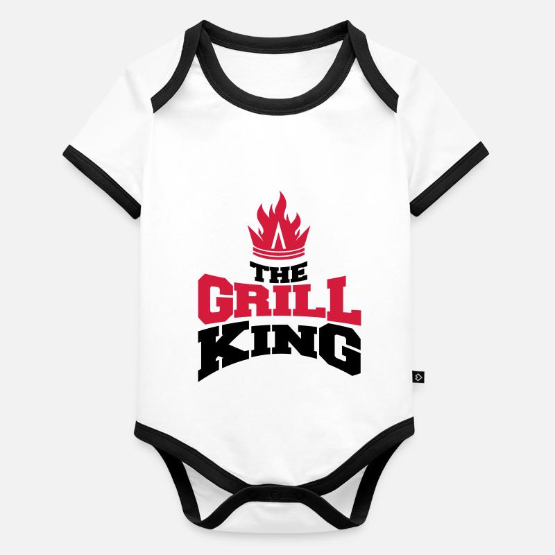 le roi du barbecue Body Bébé bio contrasté manches courtes
